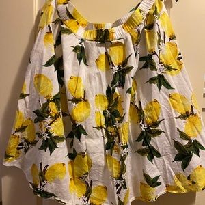 Lemon print full skirt